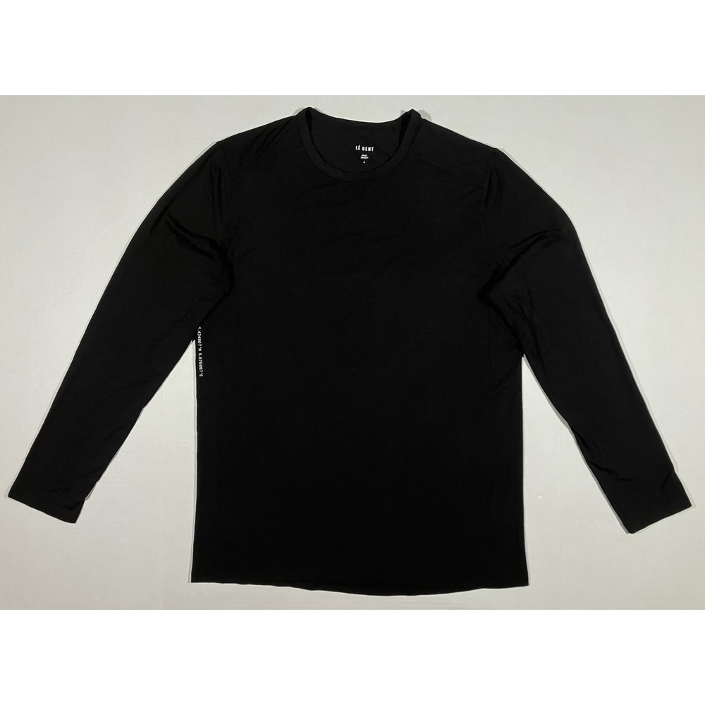 Le Bent 200 Crew Top Base Layer Shirt Men Medium Black Merino Wool GM2